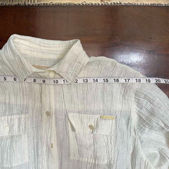 Vintage Michael Michael Kors yellow linen button down blouse size M/M - Picture 12 of 16